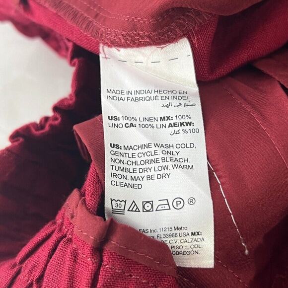 Chico's Red Drawstring 100% Linen Blend 9" Shorts Women's 0.5 US Size 6 - Picture 6 of 11